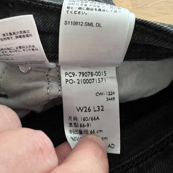 Levi's Ribcage Straight Full Length Jeans Say No Go Gray Women's Size 26 - Picture 11 of 11